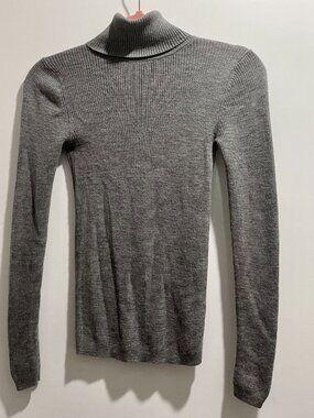 Muji Wool Rib Knit Office Preppy Capsule Minimalist Turtleneck Layer Sweater XS